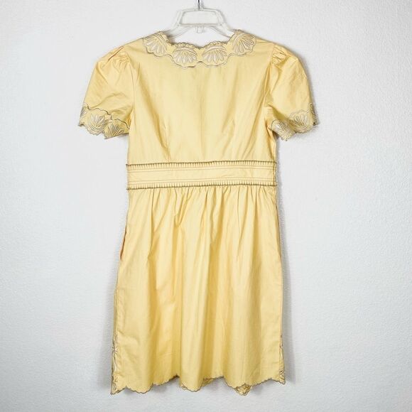 Eshakti Yellow & Grey Floral Embroidered Surplice Dress - Picture 2 of 7